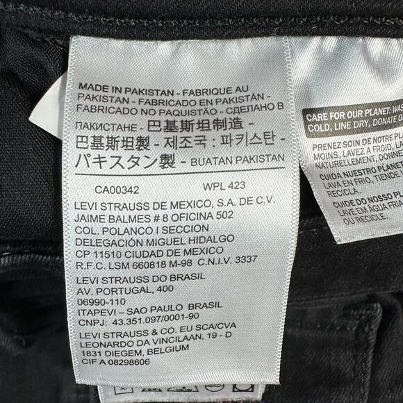 Levi's CLASSIC MID RISE SKINNY Size 12 Short Black Jeans Denim Ankle Pants 29X27 - Picture 9 of 11